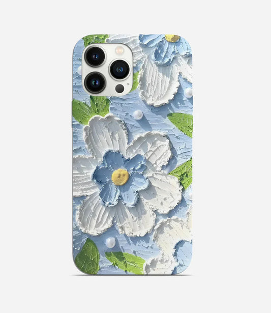 Elegent Blu Phone Case | Acrylic Floral Hard Cover