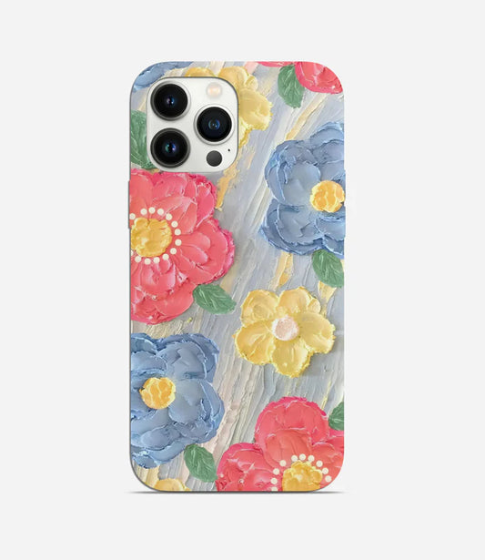 Rainbow Petal Phone Case | Acrylic Floral Hard Cover