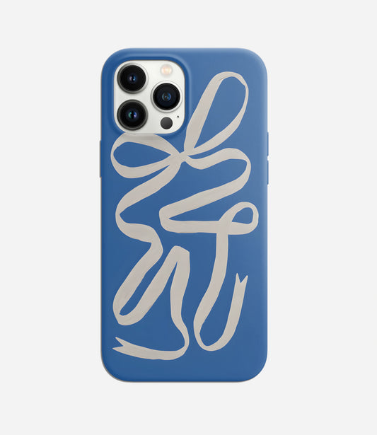Ribbon Flow - Blue Phone Case | Hard Cover