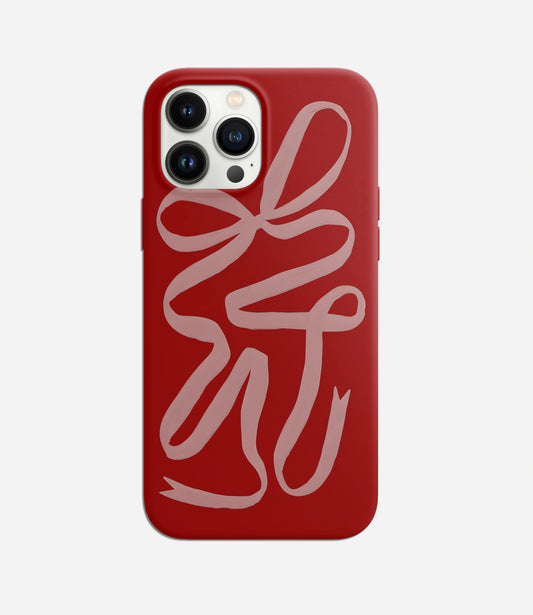 Ribbon Flow - Red Phone Case | Hard Cover