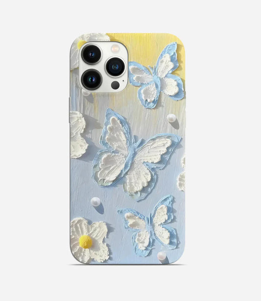 Butterfly Garden Phone Case | Acrylic Floral Hard Cover